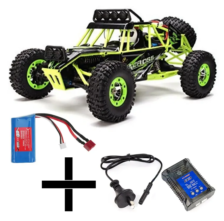 Wltoys 1:12 Across Gen2 4Wd Rockracer + Extra Battery + 1 Hour Charger Bundle - Wl12428+Bat+Charger 1