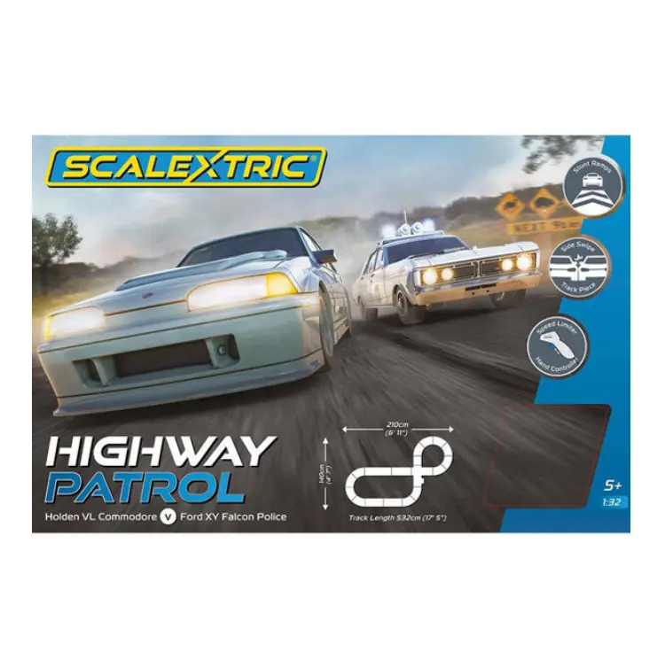 Scalextric Highway Patrol Set Holden Vl Commodore Vs Ford Xy Falcon - C1453sf 1