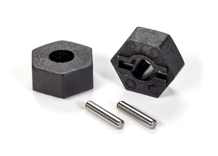 Traxxas 12Mm Black Plastic Hexes W/ Pins - 1654 1