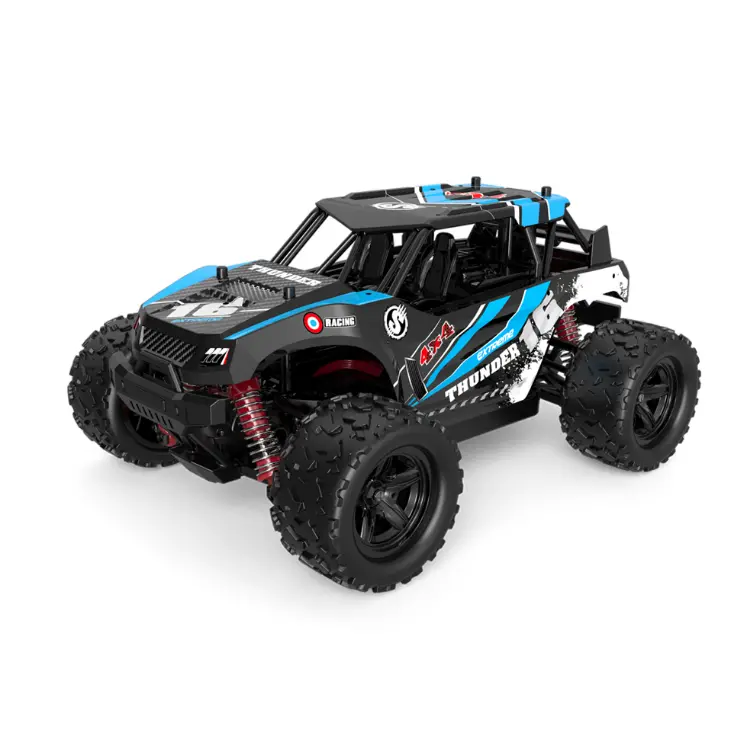 Thunder 1:18 4Wd Truck Blue With 2.4Ghz Radio, Battery And Charger - Trc-18312 1