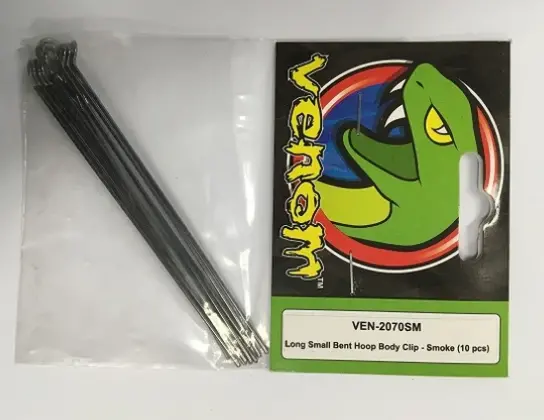 Venom Long Body Pin Smoke W/ Angled Hoop 10Pcs - Ven-2070Sm 1