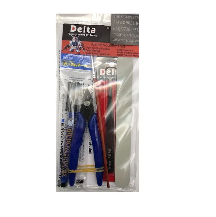 Delta Anime Modellers Tool Set W/ Sprue Cutters, Flexpad, Paintbrush, Tweezers, Gundam Marker - Dl21004 1