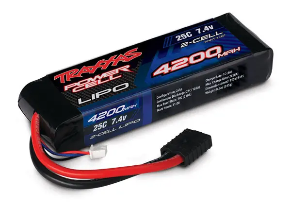 Traxxas 4200Mah 7.4V 2S Lipo Battery W/ Balance Plug - 2867 1