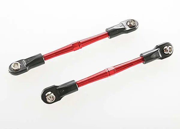 Traxxas 62Mm Front Tie Rod Turnbuckles Red Aluminium W/ Rod Ends & Pivot Balls 2Pcs - 3139X 1