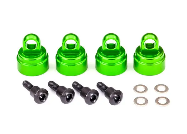 Traxxas Shock Caps Green Aluminium W/ Screws 4Pcs/Ea - 3767G 1
