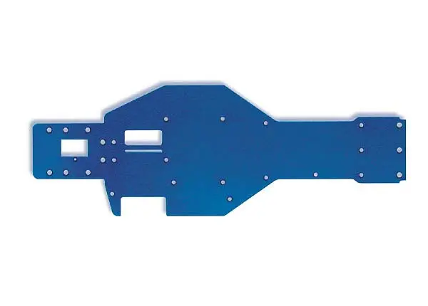 Traxxas Lower Chassis Plate Blue Aluminium Suit Nitro Rustler - 4430 1