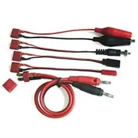 Charging Lead Multifunctional 4Mm / Deans - Glowstarter / Futaba / Jst / Crocodile Clips * 1
