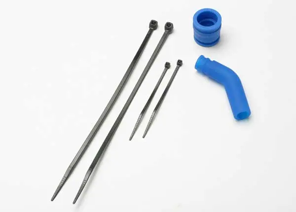 Traxxas Exhaust Pipe Coupler Blue Rubber W/ Zip Ties - 5245 1