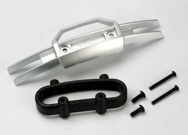 Traxxas Front Bumper Satin Chrome W/ Mount & Screws - 5335 1