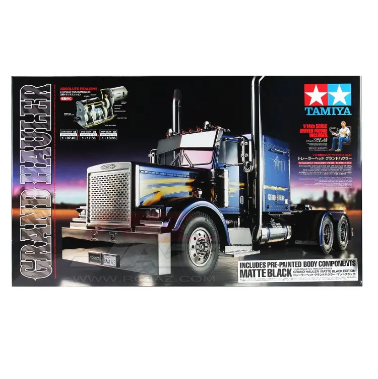 Tamiya Grand Hauler Tractor Truck Kit 1:14 Matte Black - 56356 1