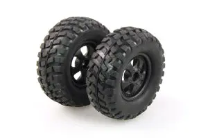 Hbx Front All Terrain Tyre On Black Wheel Suit Hellhound 2Pcs - Hbx-Kb-65008 1