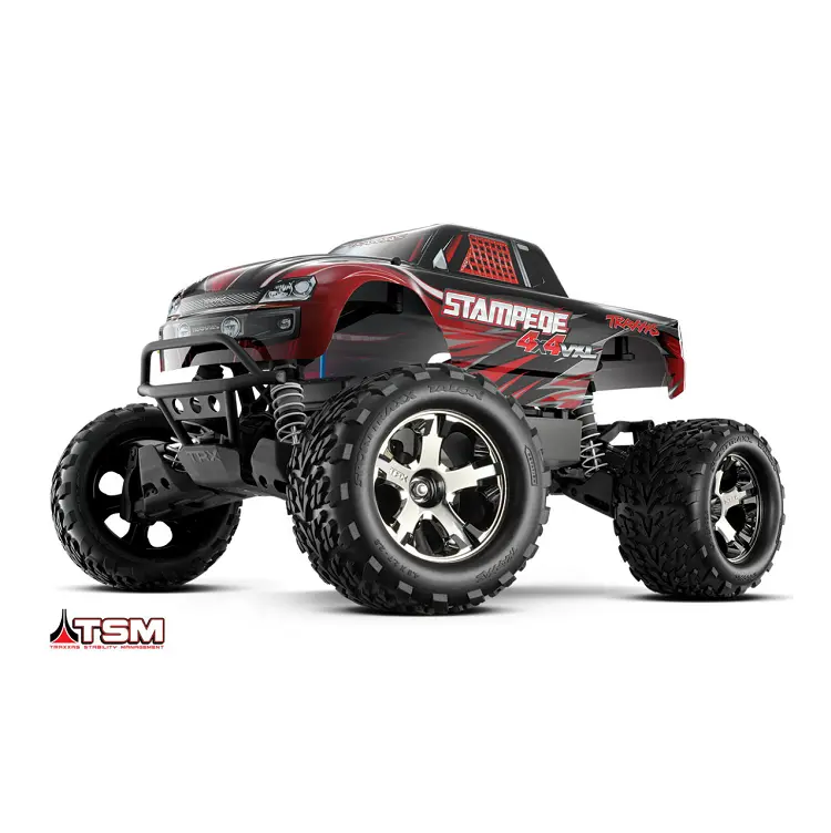 Traxxas Stampede 4Wd Vxl Monster Truck Red W/ Tqi 2.4Ghz Bluetooth Radio, 3500Kv Brushless Motor & Tsm - 67086-4Red 1
