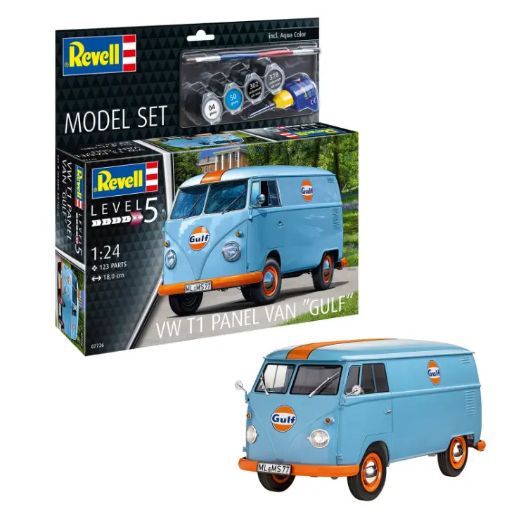 Revell Vw T1 Panel Van Gulf Decoration Starter Set 1:24 - 67726 1