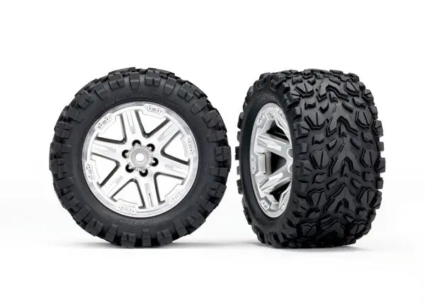Traxxas Talon Ext 2.8In Tyres On Satin Chrome Rxt Wheels 2Pcs - 6773R 1