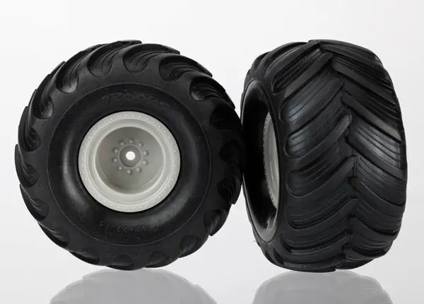 Traxxas 1:16 Terra Groove Tyres On Deep Dish Grey Wheels 12Mm 2Pcs - 7265 1