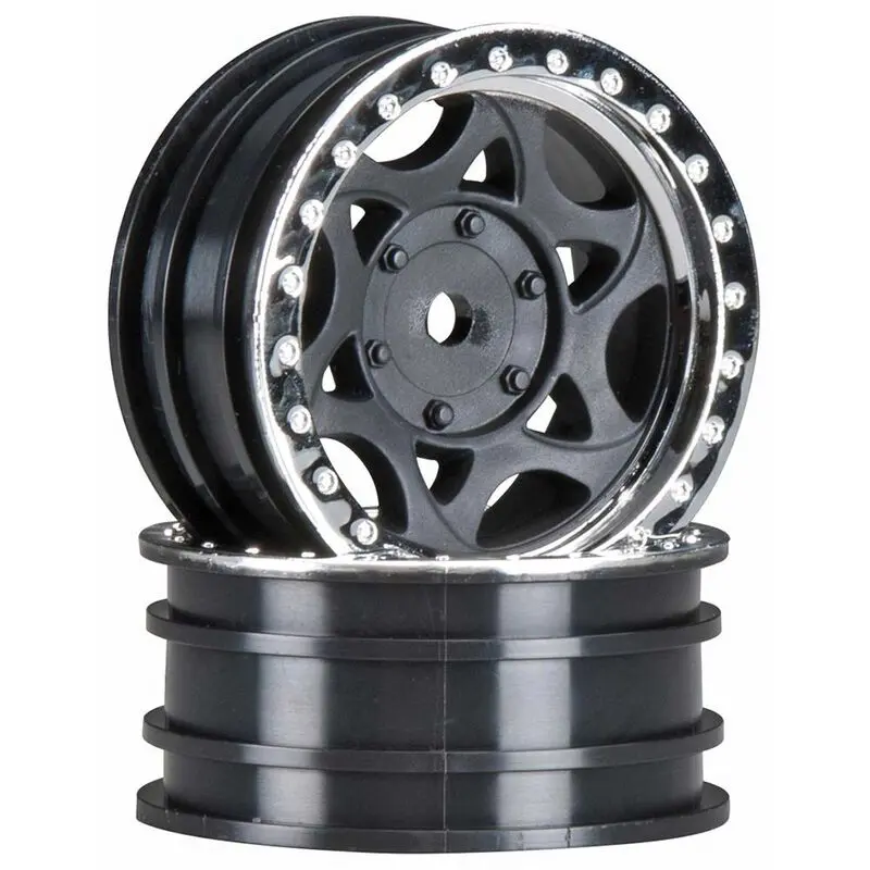 Axial 1.9In Walker Evans Black/ Chrome Wheels 2Pcs Ax8140 - Axic8140 1