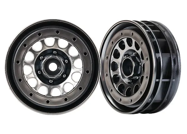 Traxxas Method 105 1.9In Race Wheels Black Chrome No Beadlocks 2Pcs - 8173 1