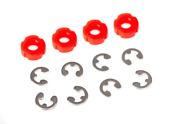 Traxxas Shock Pistons Red W/ E-Clips 4Pcs - 8261 1