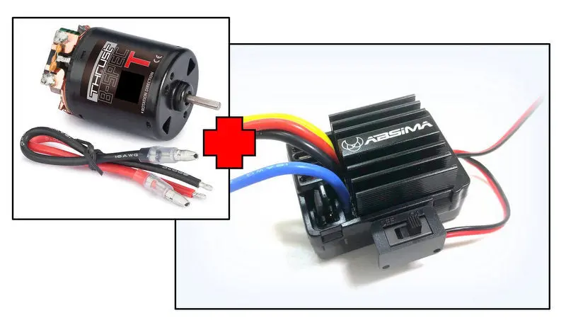 Absima 19T Brushed Thrust Motor & 40A 2-3S Esc - Ab2100015 1