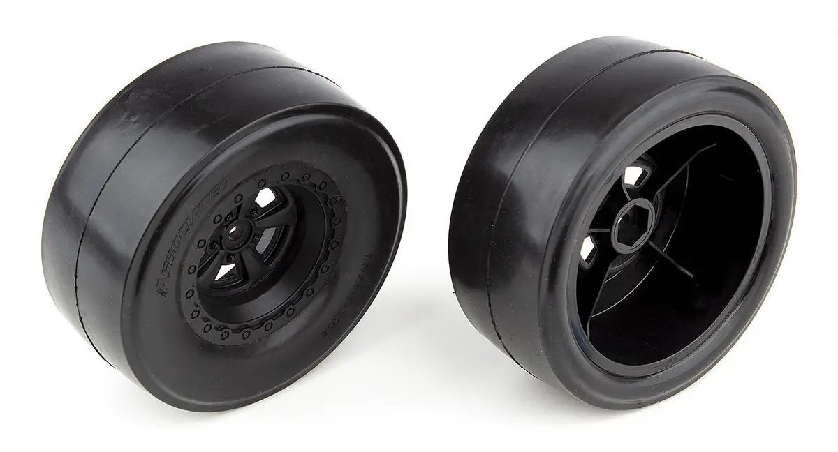 Team Assoc. Dr10 Rear Drag Slick Tyres On Black Dual Profile Sct Wheels 2Pcs - Ass71072 1