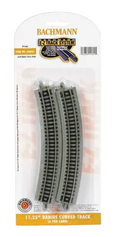 Bachmann 11.25" Radius Curved Track 6Pcs N - Bac44801 1