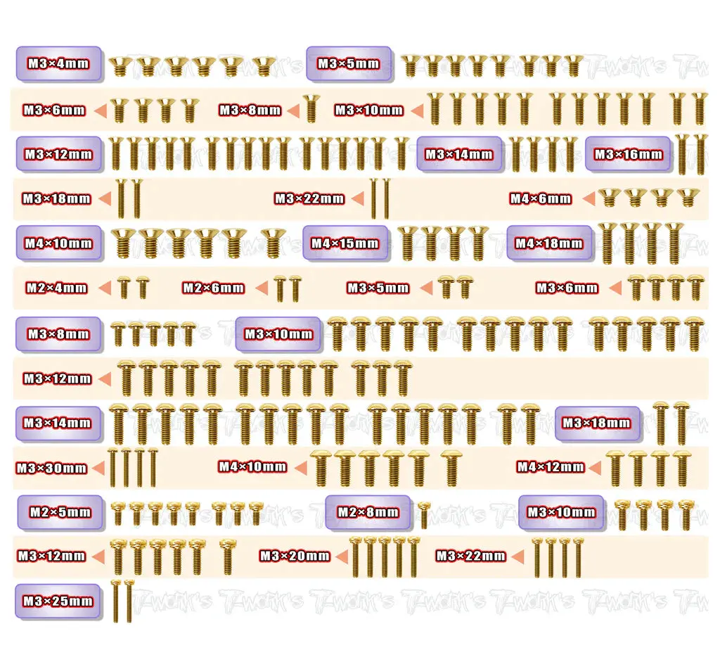 Screw Set For Kyosho Mp11 - Gold 1
