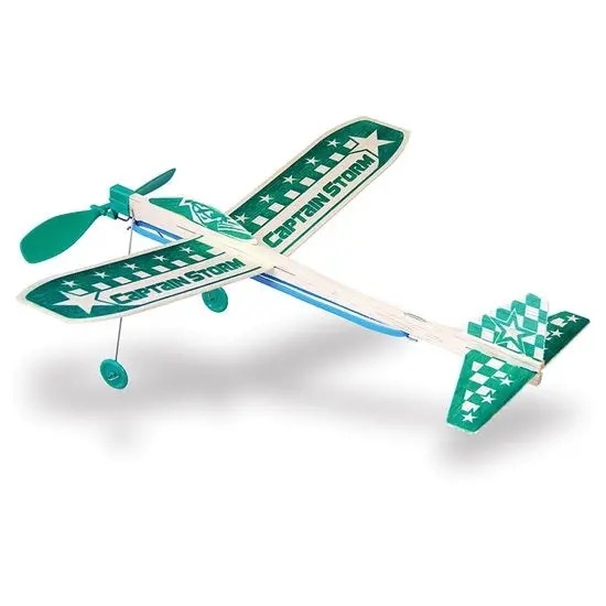 Guillows Captain Storm Superhero Rubber Band Balsa Glider - Guill44 1