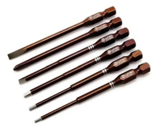 Rct Power Tool Driver Tips 6Pcs Hex 1.5/ 2.0/ 2.5/ 3.0Mm/ Phillips/ Flat - Rctt014rdb 1