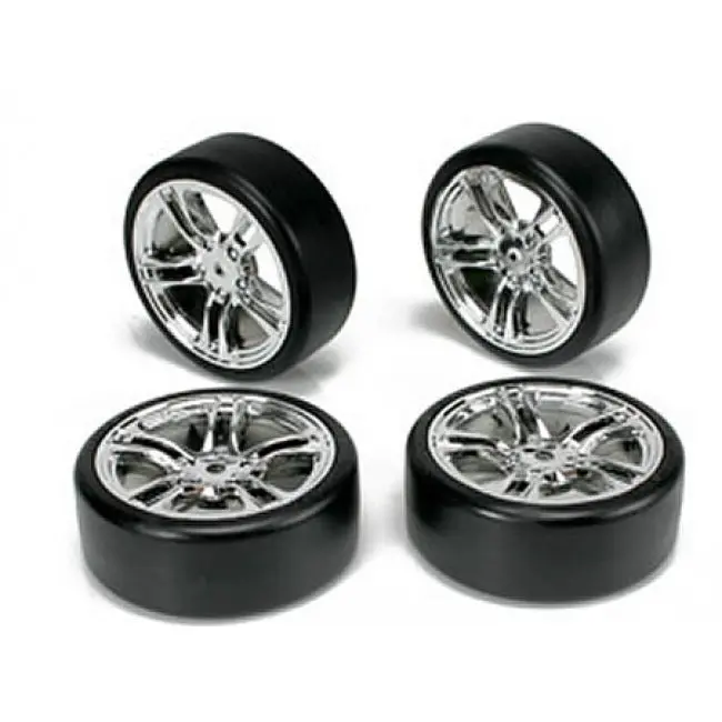 Team Magic Drift Tyre On Flat Silver Spoke Wheel 4Pck - Tm503302fs 1