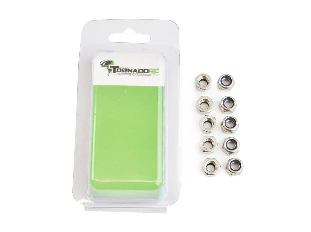 Tornado 3Mm Nyloc Nuts Silver 10Pcs - Trc-3Mmnylocnut 1