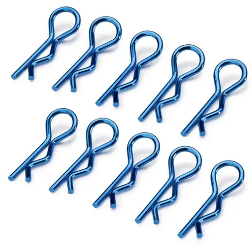Rct 1:10 Blue Metallic Body Clips 10Pcs  - Rctel01004c2 1