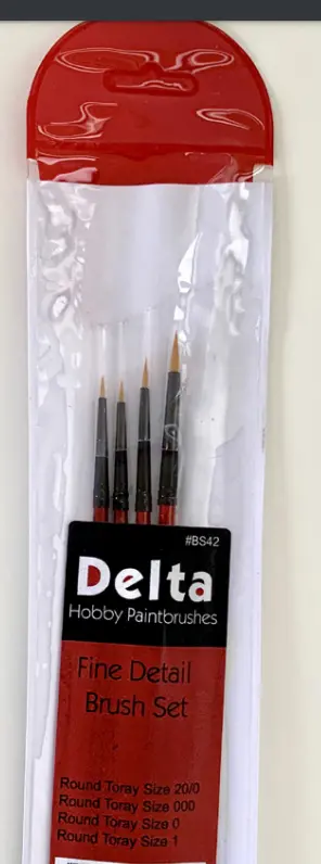 Delta Fine Detail Brush Set 20/0, 000, 0, 2 4Pcs - Dlbs42 1