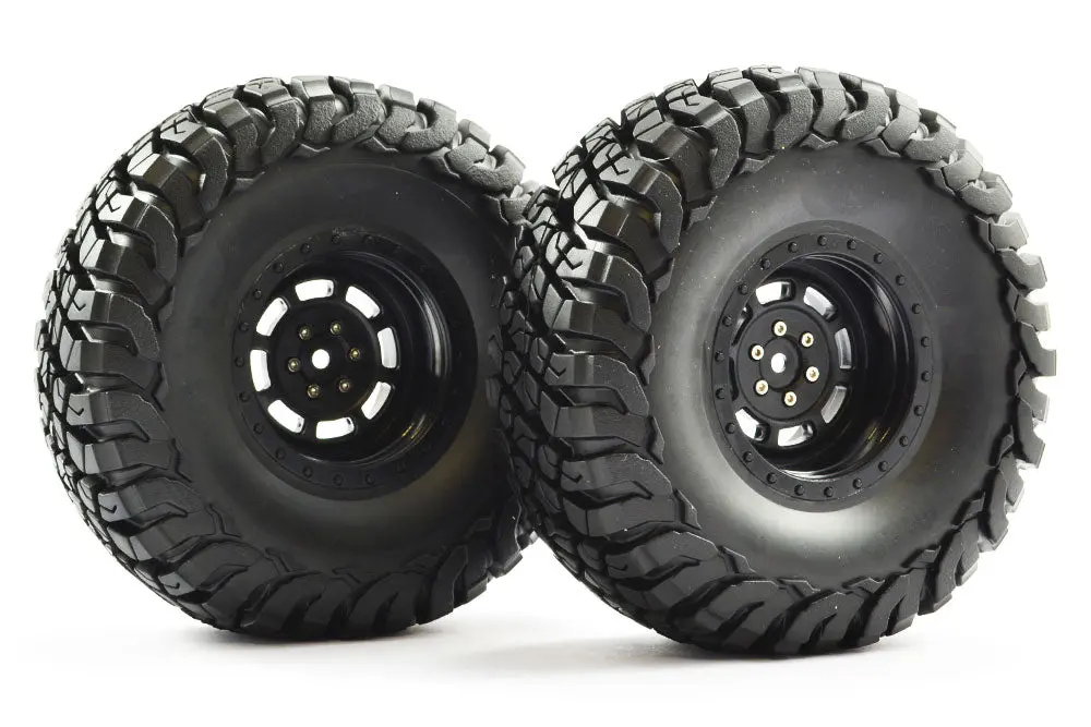 Mauler 2.2" A/T Tyres Pre-Glued Black Wheels - 1Pr 1