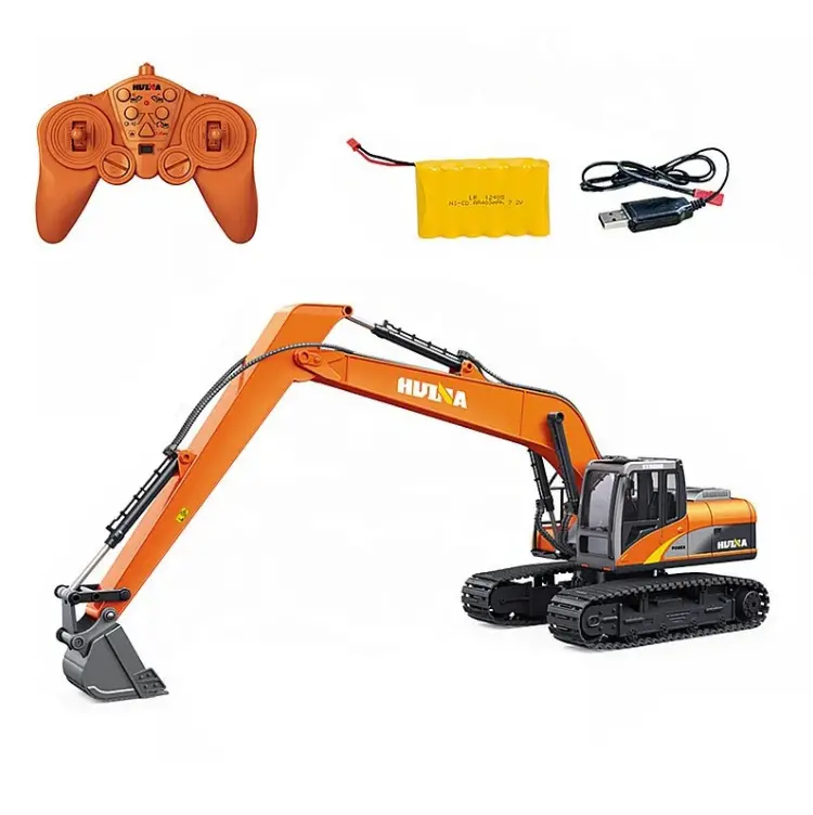 Huina 1:14 Long Boom Excavator W/ Tracks, Radio, Battery And Charger - Hn1551 1