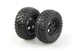 Hbx Rear All Terrain Tyre On Black Wheel Suit Hellhound 2Pcs - Hbx-Kb-65009 1