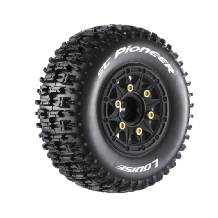Louise Sc-Pioneer Short Course Tyre On Black Wheel W/ 12/ 14/ 17Mm Hexes 2Pcs - Lt3148sb 1