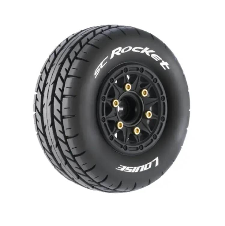 Louise Sc-Rocket 1:10 Short Course Soft Tyre On Black Wheel W/ 12, 14 & 17Mm Removable Hex 2Pcs - Lt3154sb 1