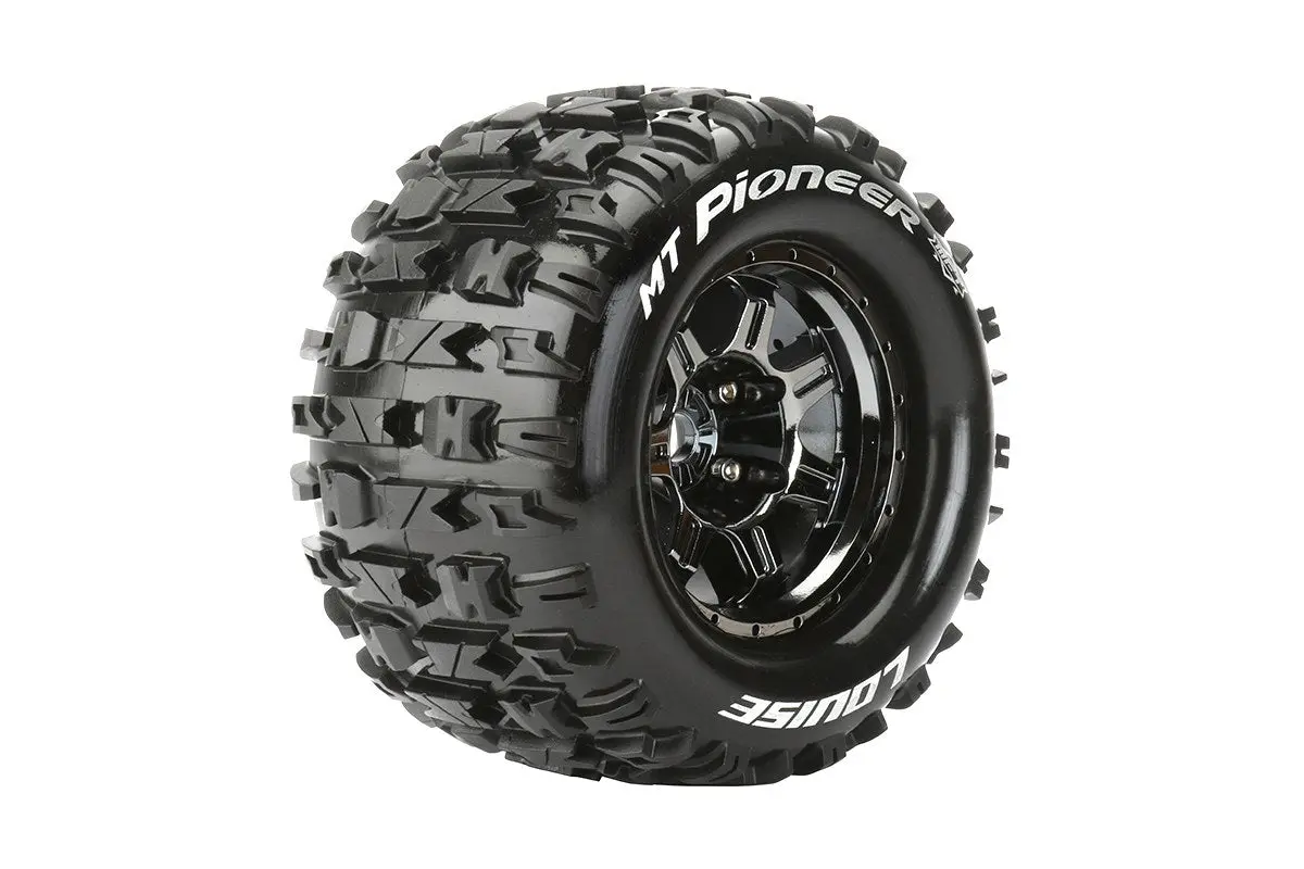 Louise Mt-Pioneer 1:8 Mft Belted Monster Truck Sport Tyre On Black Wheel 2Pcs - Lt3321bh 1