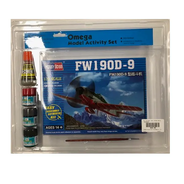 Omega Focke Wulf Fw190d-9 1:72 Starter Set W/ Glue, Paints & Brush - Om33006 1