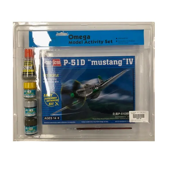Omega P-51D Mustang 1:72 Starter Set W/ Glue, Paints & Brush - Om33007 1
