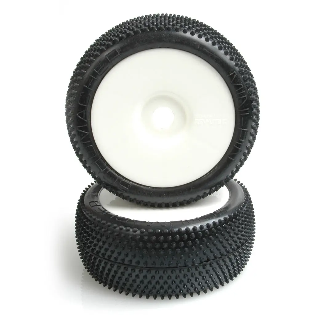 Mini Pin Silver Pre-Glued 1/8Th Buggy Tyres - 1Pr 1