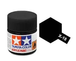 Tamiya X-18 Black Semi-Gloss Mini Acrylic 10Ml - 81518 1
