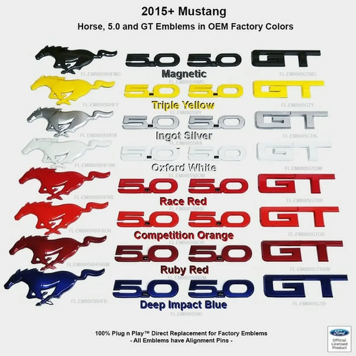 Upr Products Emblem Package Color Coded (2015-2020 Mustang Gt) 1