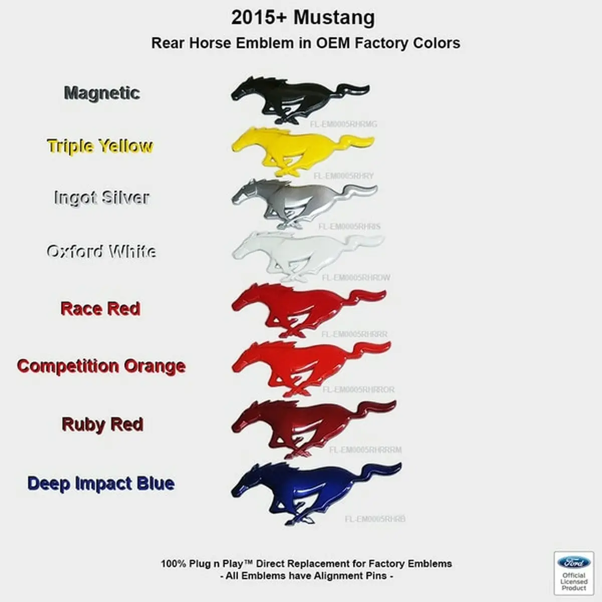 Upr Products Pony Rear Emblem Color Coded (2015-2020 Mustang) 1