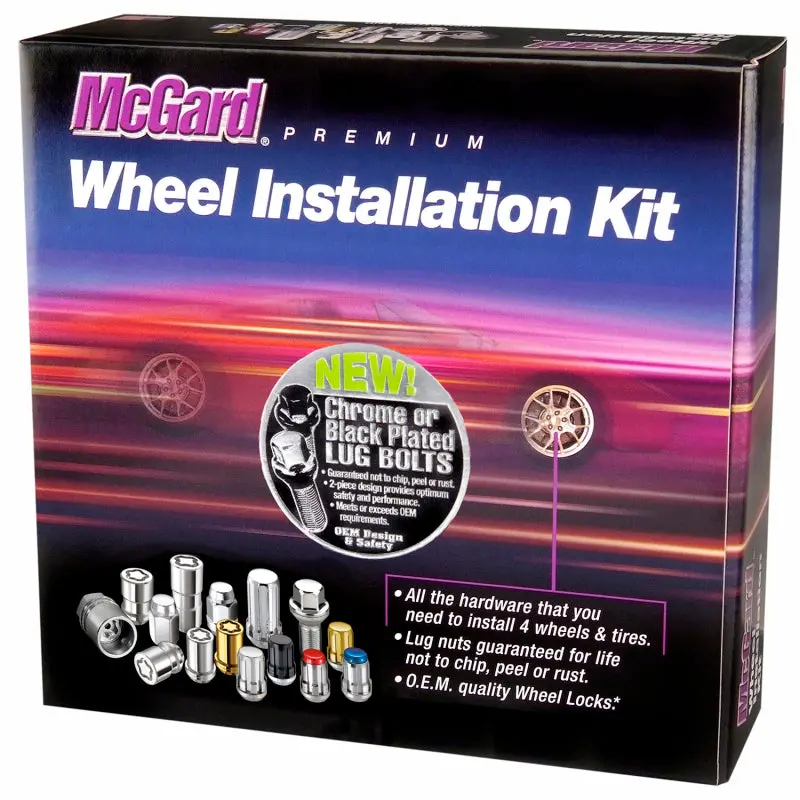 Mcgard 5 Lug Hex Install Kit W/Locks (Cone Seat Bolt) M14x1.5 / 17Mm Hex / 28.0Mm Shank L. - Black 1