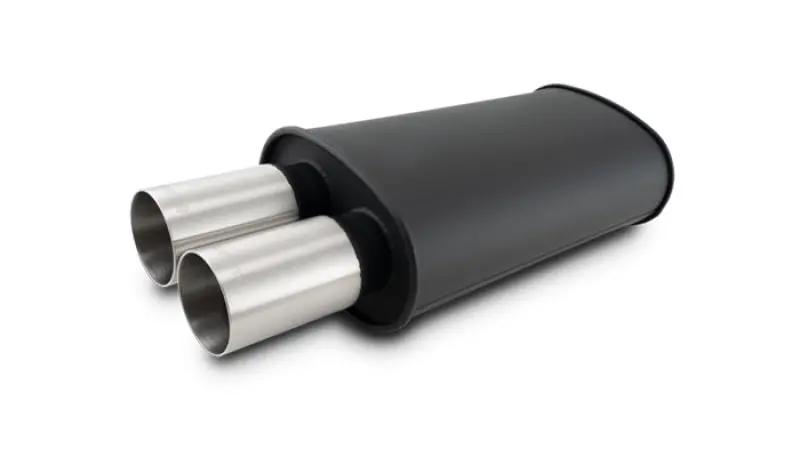 Vibrant Streetpower Flat Muffler Dual 304Ss Brushed Tips 9In X 5In X 15In - 3In Dual Inlet 1