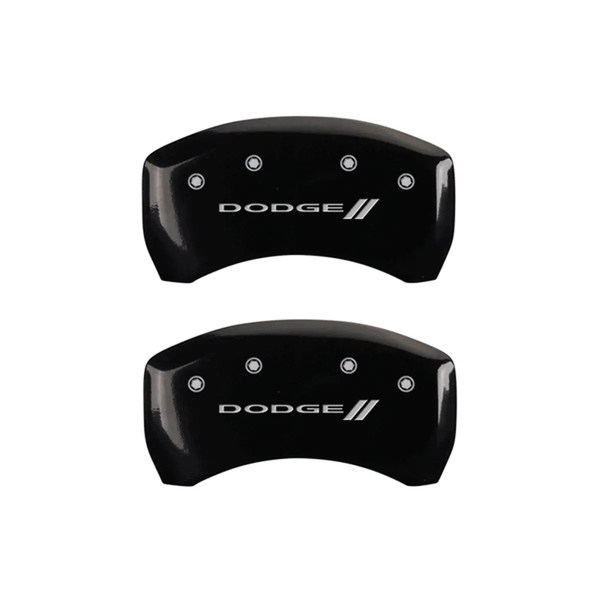 Mgp Caliper Covers Dodge Ii Logo Black Finish Silver Character (05-10 Charger/09-10 Challenger) 12005Sdd3bk 1