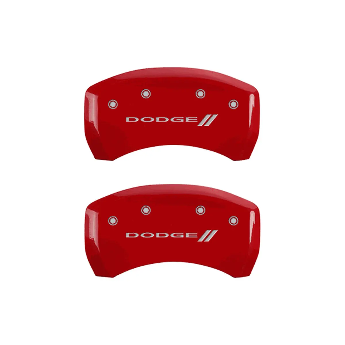 Mgp Caliper Covers Dodge Ii Logo Red Finish Silver Character (05-10 Charger/09-10 Challenger) 12005Sdd3rd 1